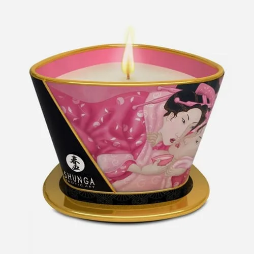 Bougie de massage à la rose Shunga