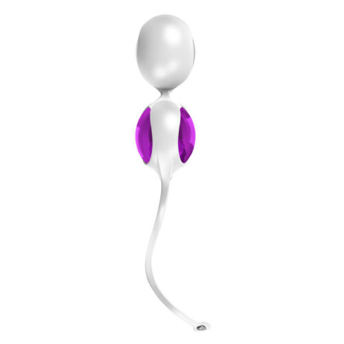 ovo l1 silicone love balls imperm‚able blanc and light violet profil