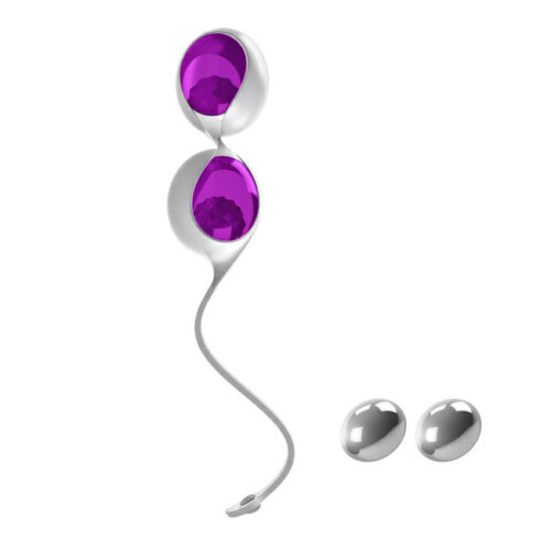 ovo l1 silicone love balls imperm‚able blanc and light violet poids