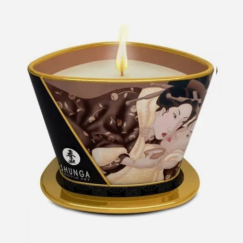 bougie de massage chocolat shunga