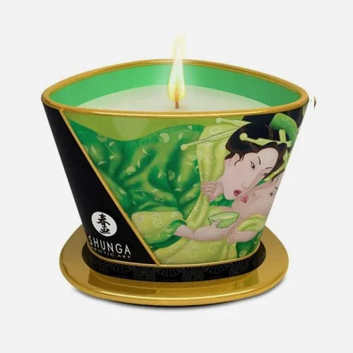 bougie de massage thé vert shunga