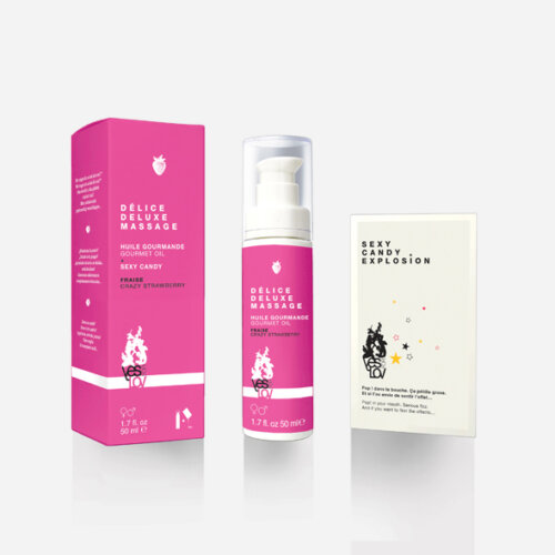 huile de massage gourmande fraise 50ml + sexy candy