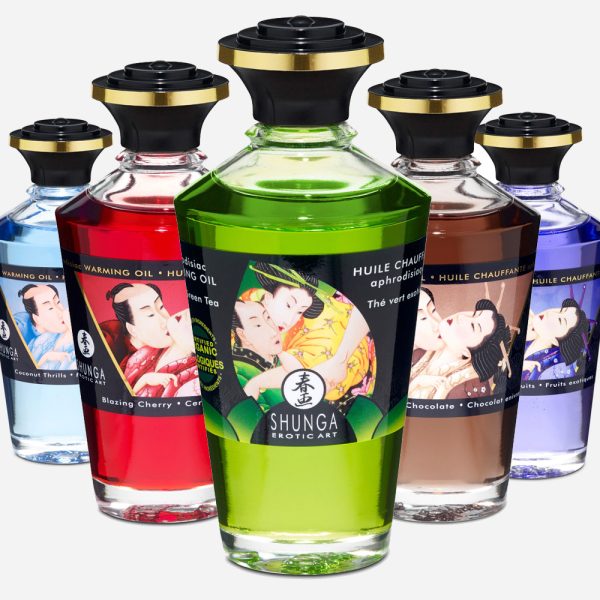 Huile chauffante aphrodisiaque et comestible shunga
