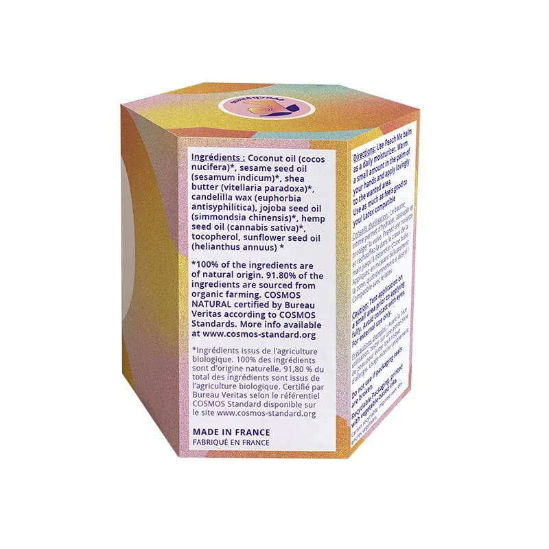 Baume intime Peach Me sécheresse vaginale étui dos