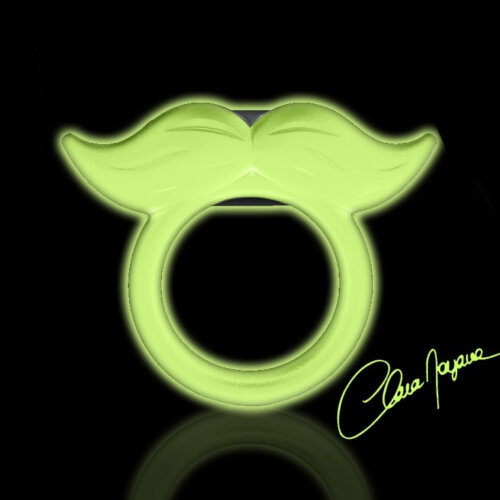 Anneau vibrant phosphorescent Hypster moustache