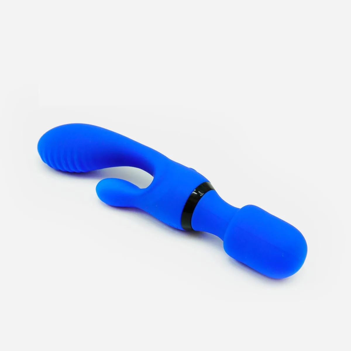 Vibromasseur deux en un rabbit wand bleu Clara morgane