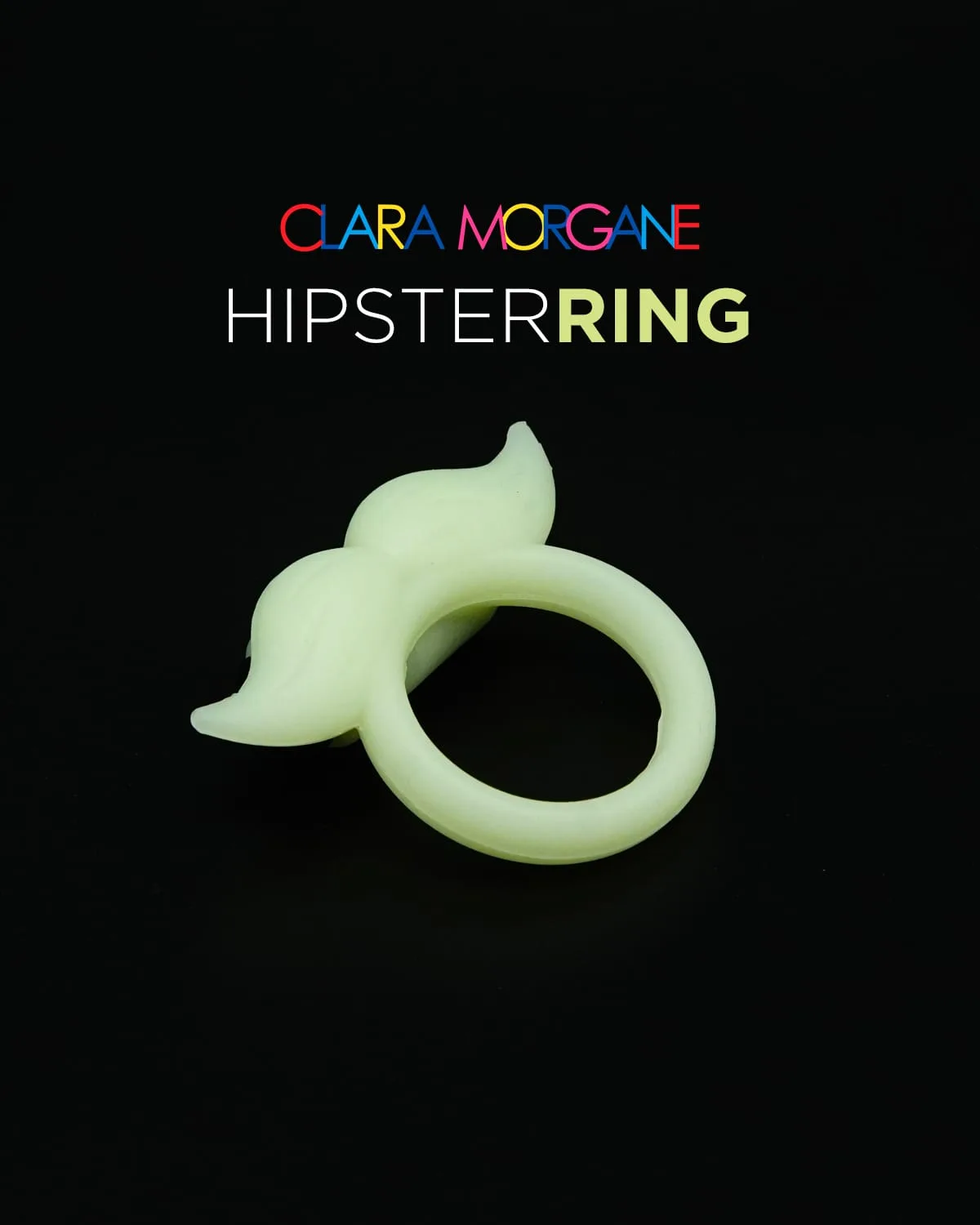 Anneau vibrant phosphorescent Hypster moustache noir