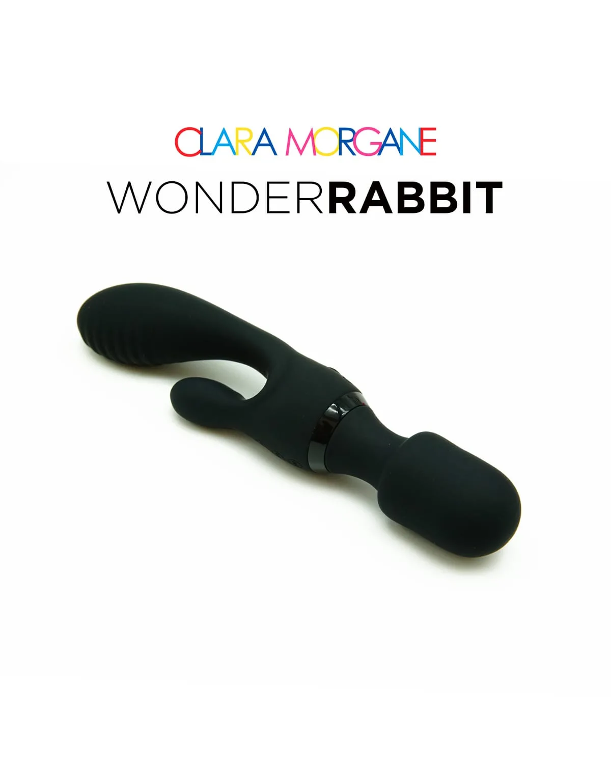 Vibromasseur deux en un rabbit wand noir Clara morgane