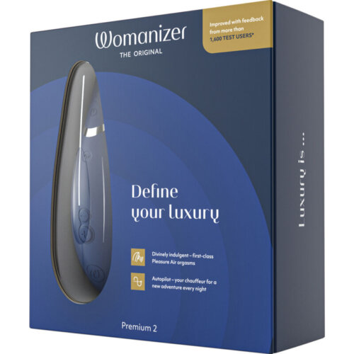 Stimulateur WOMANIZER Premium 2 bleu boite