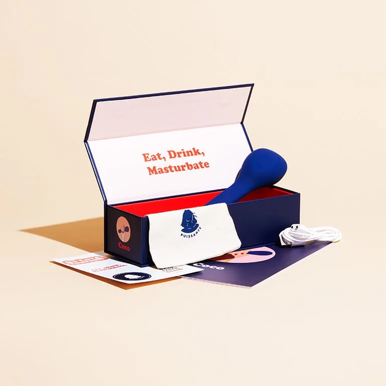 Vibromasseur Coco Puissante bleu coffret