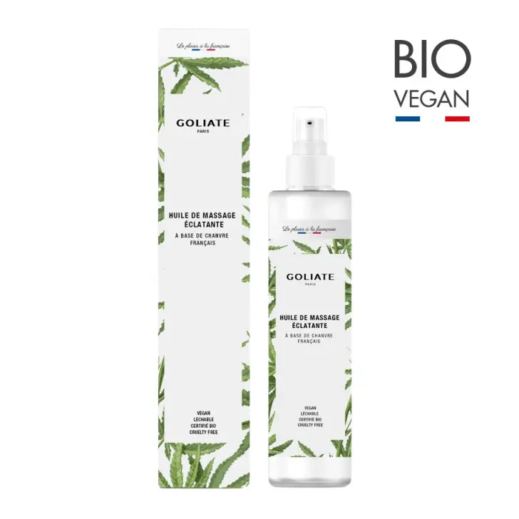 Huile de massage éclatante chanvre Goliate - Bio et comestible