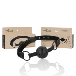 Bâillon-boule BDSM en cuir végétalien