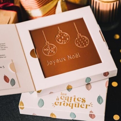 Carte à croquer chocolat Noel