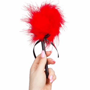 Duster de marabou rouge