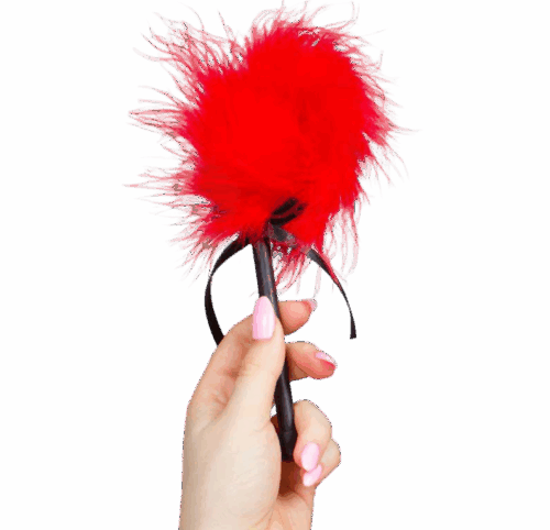 Duster de marabou rouge