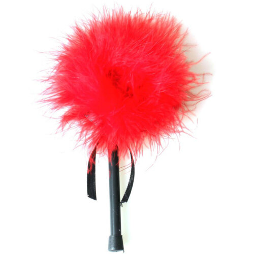 Duster de marabou rouge