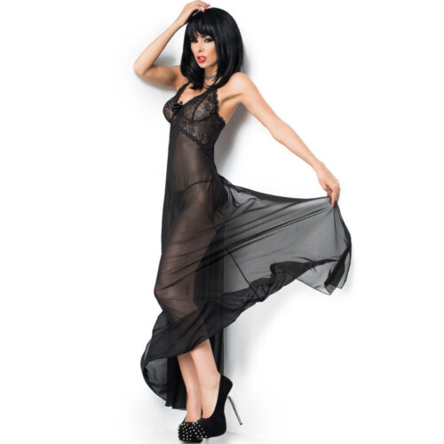 Chemise de nuit noire Chilirose CR 3883 L/XL