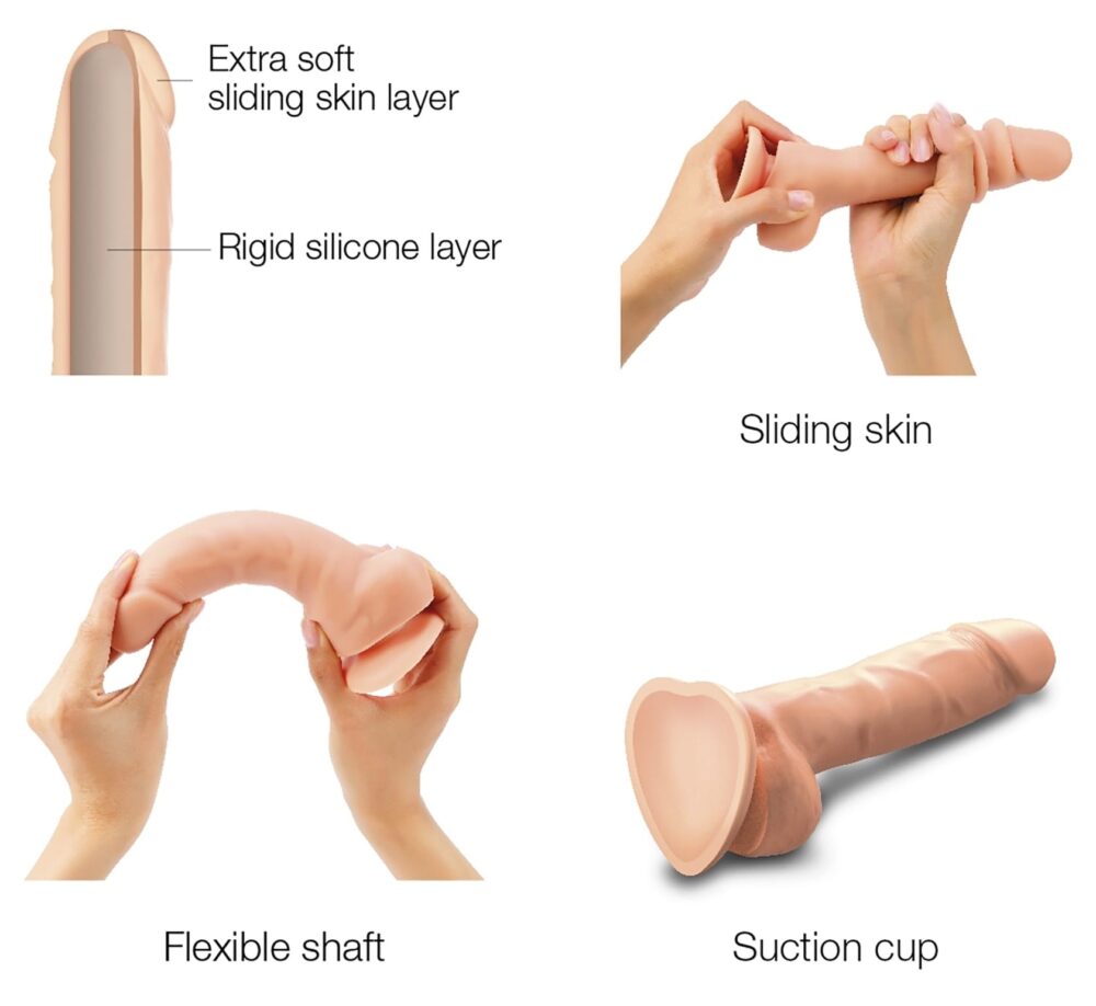 Gode réaliste Sliding Skin Strap-On-Me M