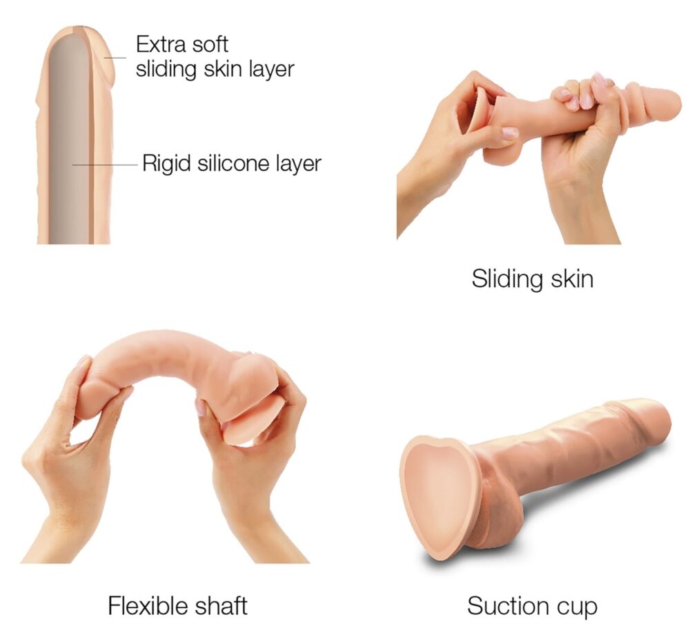 Gode réaliste Sliding Skin Strap-On-Me