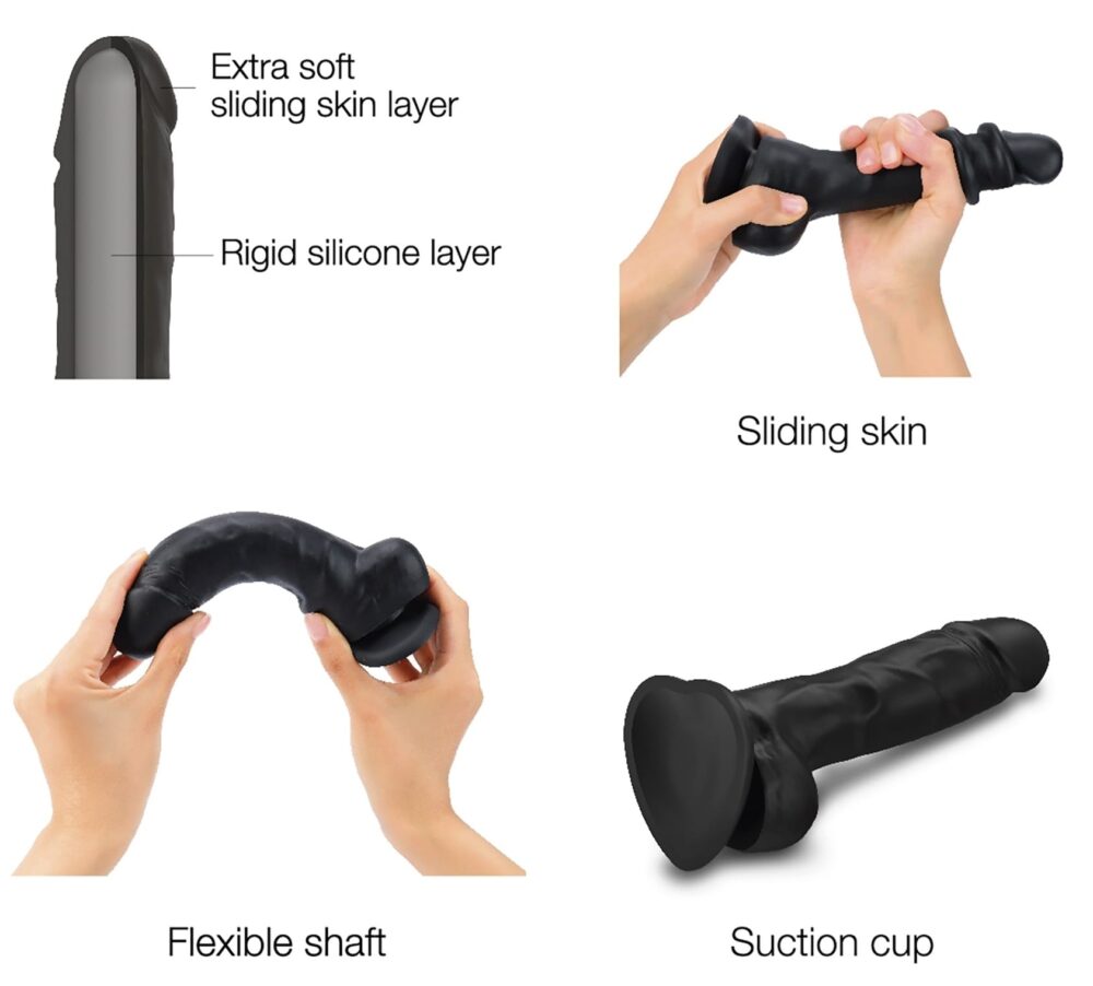 Gode Sliding Skin Strap-On-Me S Noir