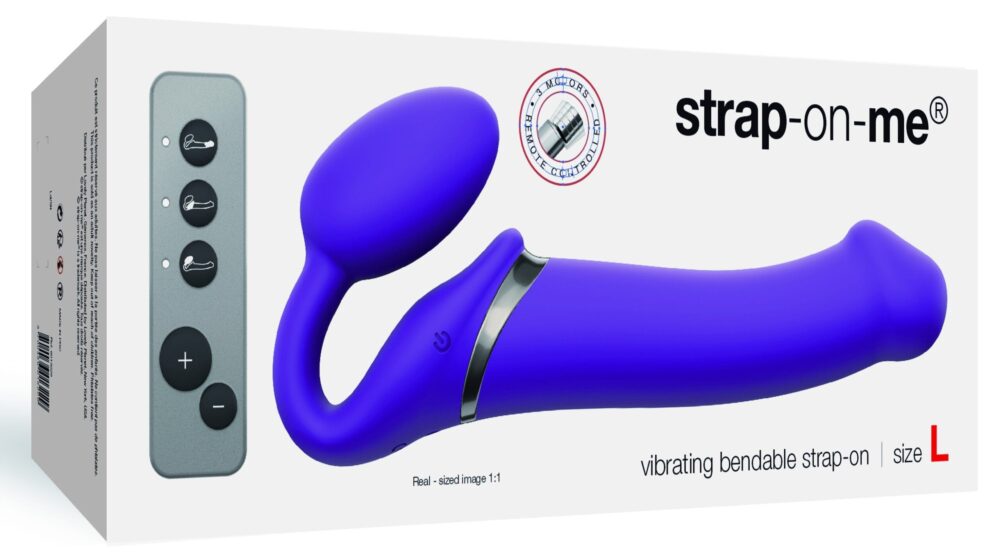 Gode vibrant Strap-On 3 Moteurs Violet