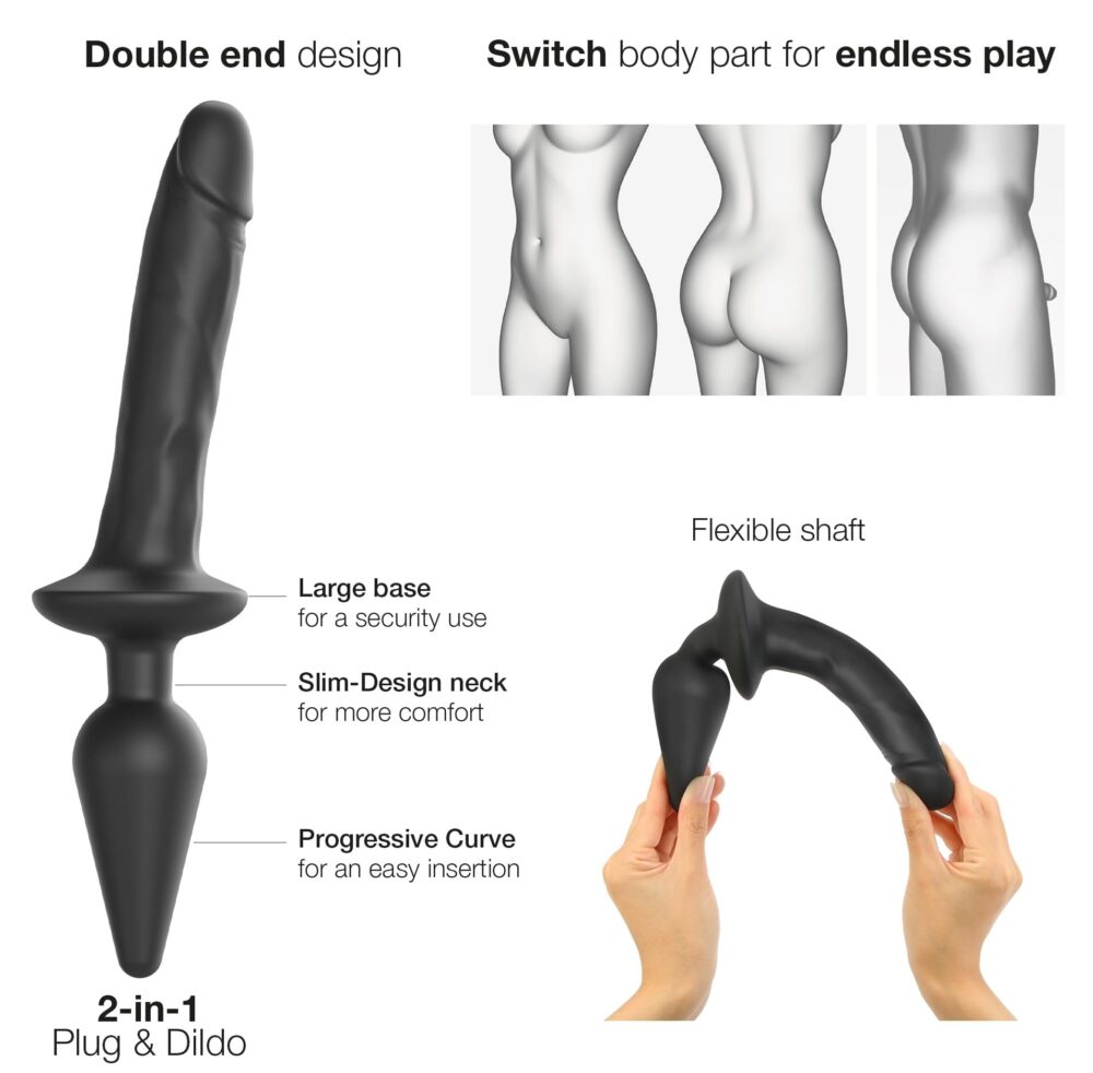 Plug Dildo Switch Realistic Strap-On-Me L Noir