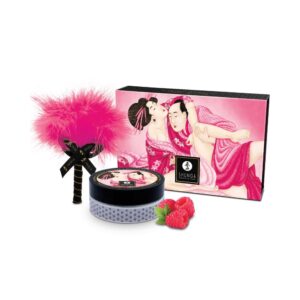 Coffret poudre de massage comestible Shunga Framboise