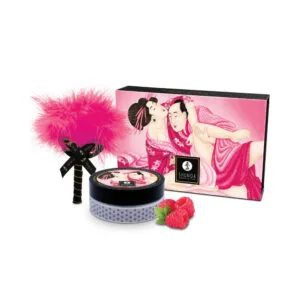 Coffret poudre de massage comestible Shunga Framboise