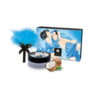 Coffret poudre de massage comestible Shunga Noix de coco