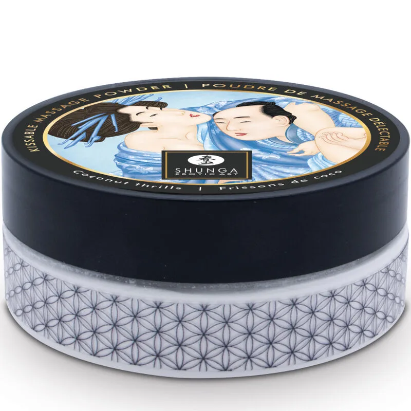 Coffret poudre de massage comestible Shunga Noix de coco poudre