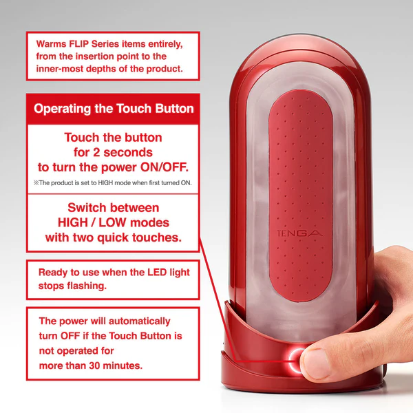 Tenga FLIP ZERO RED & WARMER SET appui
